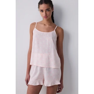 Tulips Şortlu Açık Pembe Pijama Takımı