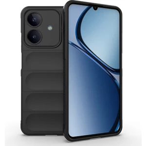 Realme Note 60 Kılıf Esnek Tpu Oyuklu Arka Yüzey Tasarımlı Vrdr Etnik Silikon Kapak - Siyah