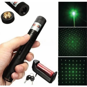 Green Laser Poınter Anahtar Emniyetli Yeşil Lazer Pointer 1000MW Yüksek Güçlü Lazer Işaretçisi 15 Km