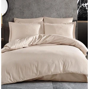 Pamuk Saten Polycotton  Çizgili Nevresim Takımı / Çift Kişilik (%100 Pamuk)