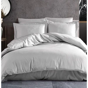 Pamuk Saten Polycotton Çizgili Nevresim Takımı / Çift Kişilik (%80 Pamuk)