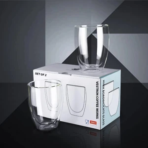 Çift Cidarlı Borosikilat Cam Isıya Dayanıklı Kahve Bardağı 250ML 2'li Set