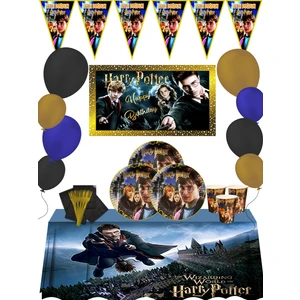 Harry Potter Hogwarts Afişli 8 Kişilik Doğum Günü Parti Malzemeleri Seti