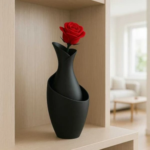 Siyah Modern Dekoratif Mat Kuru Çiçek Vazosu