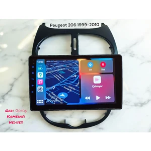 Peugeot 206 1999-2010 Yıl Uyumlu 9 Inç Android Multimedya Carplay+Android Auto+Navigasyon