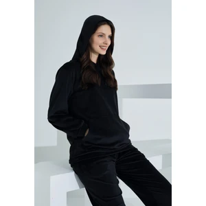 Soft Kanguru Cepli Kapşonlu Kadife Kadın Eşofman Takımı