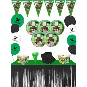 Metalize Masa Etekli Minecraft Doğum Günü Seti