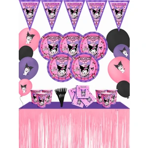 Kuromi Metalize Masa Etekli Doğum Günü Süsleri Paketi