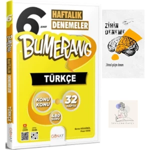 Karma Kitaplar Günay Yayıncılık 6.Sınıf Bumerang Türkçe Haftalık Deneme+Zihin Deneme+Krm-1515