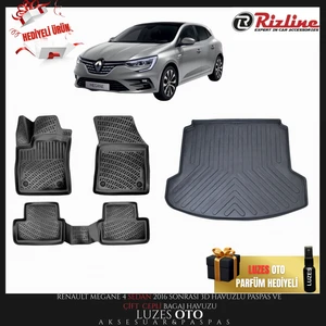 Renault Megane 4 Sedan 3D Havuzlu Paspas ve Bagaj Havuzu Çift Kulak 2016-2017-2018-2019-2020-2021-2022-2023-2024-2025