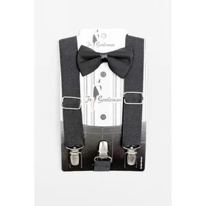 Bebek Pantolon Askısı ve Papyon 2li Set Siyah