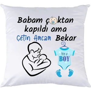 Amcam/dayım Bekar Erkek Bebek Yenidoğan Hediyesi Yastık