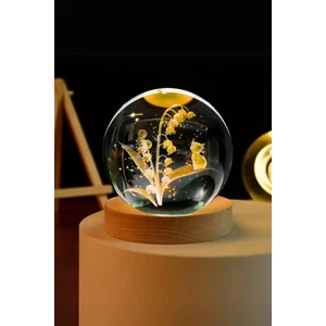 Isme Özel Işıklı Ahşap Kaideli Sevimli Kedi Cam Küre 8 cm *6 cm