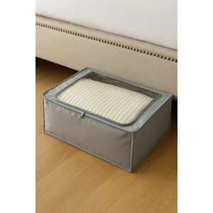 4 Adet Pencereli Imperteks Kumaş Suya Dayanıklı Destekli Telli Büyük Boy Plus Baza Altı Çok Amaçlı Organizer  Hurç 66 x 46 x 20  cm
