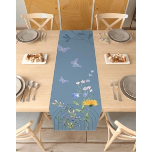 Çiçek Kelebek Bohem Desenli Özel Tasarım Runner Dijital Baskılı Dekoratif Masa Örtüsü Ev Dekorasyonu