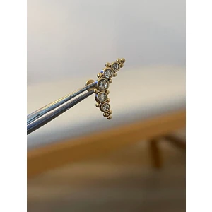 Rupen Kraft 316 L Cerrahi Çelik Zirkon Taşlı Gold Conch Kıkırdak Helix Tragus Piercingi