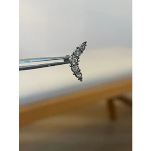 Rupen Kraft 316 L Cerrahi Çelik Zirkon Taşlı Gümüş Conch Kıkırdak Helix Tragus Piercingi