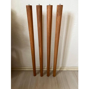 60 cm Açık Meşe Ahşap Masa Sehpa Ayağı Konik Ayak 4 Adet Set Aparat ve Vidalar Dahil