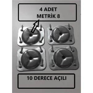 Ahsap Masa , Sandalye, Sehpa 4 Lu Açılı Metal Bağlantı Aparatı (M8 Vida Girişli)