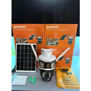 Solar Panelli 4g Simkartlı 3 Lensli 4mp Full Color Gece Görüşlü Kamera