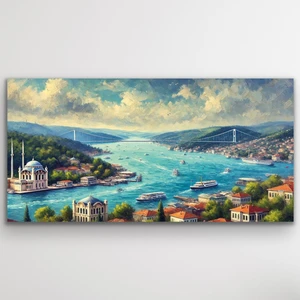 Istanbul Boğaz Manzarası Kanvas Tablo 60 x 120 cm