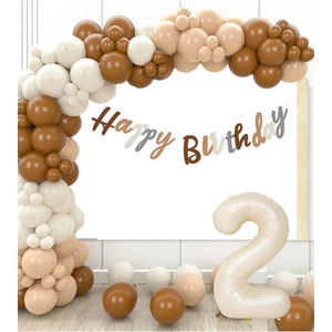 Papatya Party Retro Renkler Büyük Balon Zincir ve  Yaş Doğum Günü Seti