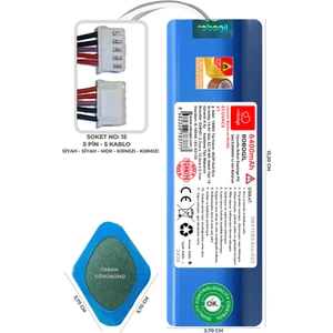 Ecovacs X1 6400mAh Pili Uyumlu Robot Süpürge Bataryası D6415BS-Eco-022