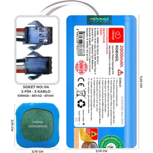 Neatsvor X600 2600mAh Pili Uyumlu Robot Süpürge Bataryası A2604BS-Nts-004