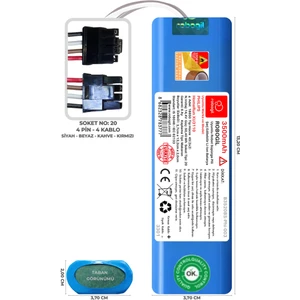Philips HomeRun XU3110 3500mAh Pili Uyumlu Robot Süpürge Bataryası B3520BS-Phi-003