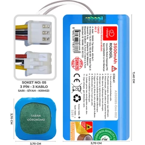 Omid Air 2 3500mAh Pili Uyumlu Robot Süpürge Bataryası A3505BS-Omi-002