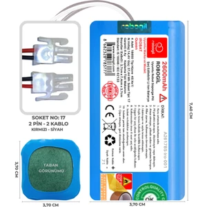 Irobat Queen 2600mAh Uyumlu Robot Süpürge Bataryası A2617BS-Iro-001
