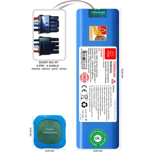 Dreame D9 7000mAh Pili Uyumlu Robot Süpürge Bataryası C7007BS-Dre-010