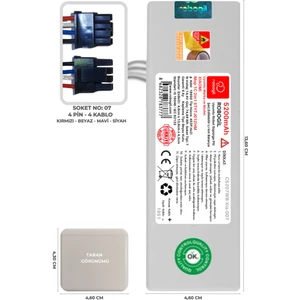 Xiaomi Mop 1C 2in1 STYTJ01ZHM 5200mAh Pili Uyumlu Robot Süpürge Bataryası C5207WB-Xia-007