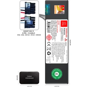 Xiaomi Mop Pro STYTJ02YM 2600mAh Pili Uyumlu Robot Süpürge Bataryası B2611BB-Xia-016