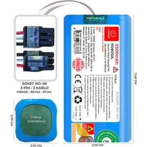 360 S5 3500mAh Pili Uyumlu Robot Süpürge Bataryası A3506BS-360-003