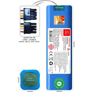 Roborock S6 MaxV 7000mAh Pili Uyumlu Robot Süpürge Bataryası C7008BS-Rbr-023