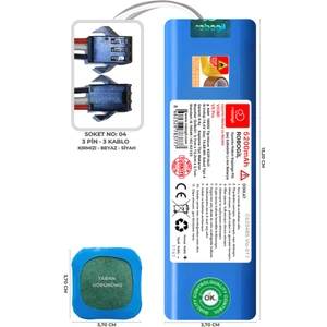 Viomi V5 Pro 5200mAh Pili Uyumlu Robot Süpürge Bataryası C5204BS-Vio-011