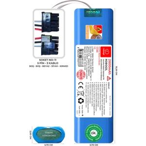 Viomi V3 2600mAh Pili Uyumlu Robot Süpürge Bataryası B2611BS-Vio-008