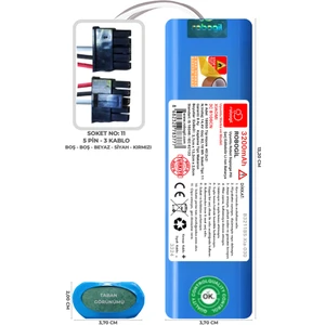 Xiaomi 3C B106CN 3200mAh Pili Uyumlu Robot Süpürge Bataryası B3211BS-Xia-030