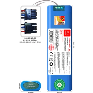 Xiaomi Mijia 2C 2900mAh Pili Uyumlu Robot Süpürge Bataryası B2907BS-Xia-003