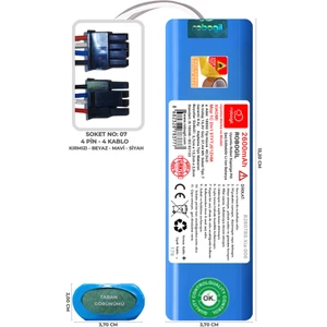 Xiaomi Mop 1C 2in1 STYTJ01ZHM 2600mAh Pili Uyumlu Robot Süpürge Bataryası B2607BS-Xia-006