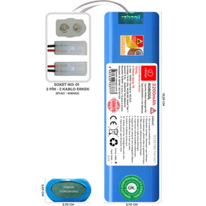 Tefal X-Plorer Serie 75 3200mAh Pili Uyumlu Robot Süpürge Bataryası B3201BS-Tef-001