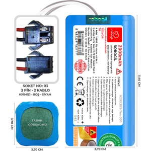 Tesvor T8 2900mAh Pili Uyumlu Robot Süpürge Bataryası A2903BS-Tes-001