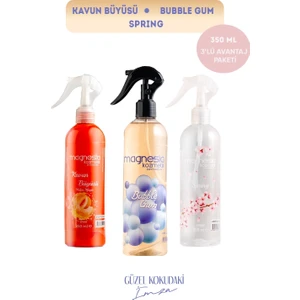 Magnesia Kozmetik Oto Parfüm Spreyi Kavun,Spring,Bubble 3'Lü Avantajlı Set