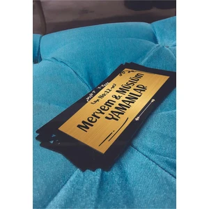 Avantgarde Retro Akrilik Üstü Metal Özel Kesimli Kapı Isimliği Numara