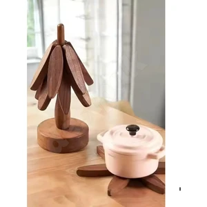 Mucit Home  (Akasya Rengi) Ağaç Şeklinde Bambu Nihale -- Pratik Katlanır Nihale - Bambu Bardak Altlığı