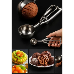 Mucit Home  Paslanmaz Çelik Kurabiye Helva Dondurma Servis Sunum Kaşığı