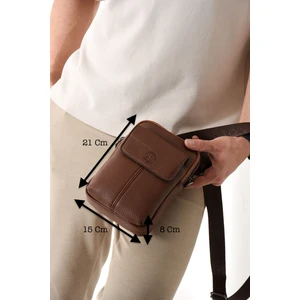 Vegan Deri Erkek Postacı Çanta - Taba