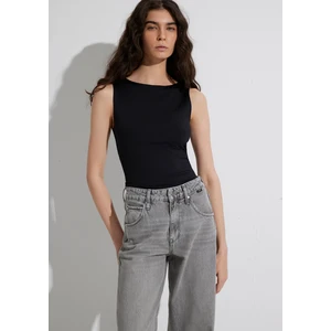 Kayık Yaka Siyah Poliamid Top 1613497-900