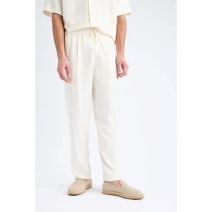 Yazlık Viskon Jogger Pantolon Regular Fit Normal Kesim Keten Karışımlı Düz Paça Cepli B4867AX25SM